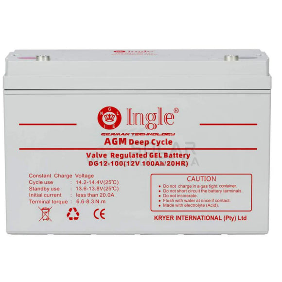100Ah 12v Ingle German AGM Deep Cycle Gel Battery