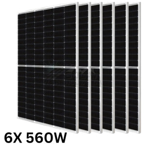 Megatron 560w Tier 1 Mono Solar Panel HZS-560W (6X PACK)