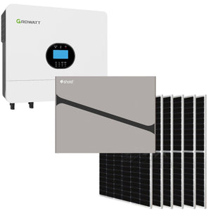 6KW MPPT Growatt Shoto 5.12 Lithium Battery Combo Backup Power Kit 6x Solar 460w Solar Panels Mono