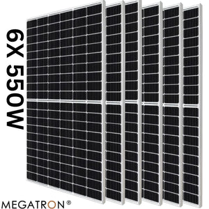 Megatron 550w Tier 1 Mono Solar Panel HZS-550W (6X PACK)