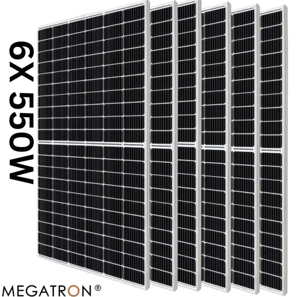 Megatron 550w Tier 1 Mono Solar Panel HZS-550W (6X PACK)