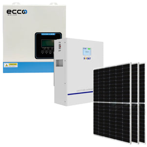 Ecco 3.5 KVA MPPT 100A Svolt 2.71 KwH Lithium (25A) 3X 460W Mono Solar Panels Combo Kit