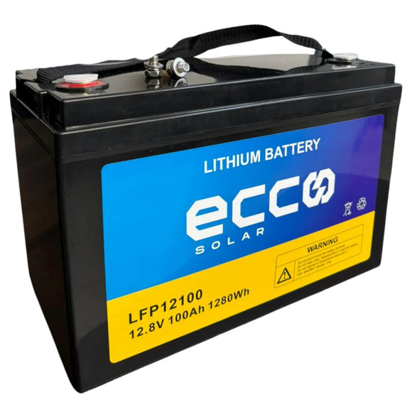 Ecco Solar 12V 100AH 1.28KWH Lithium Battery LFP12100