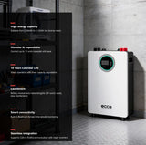 Ecco 51.2v 100ah 5.12kWh Lithium Battery ME51100 SE Wall-Mounted / Stand