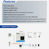 Hybrid Inverter 24v 3.5 Kva 3500w MPPT 100A Inverter Pure Sine Wave - Ecco