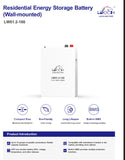 Leoch 51.2v 100ah 5.12kWh Lithium Battery LW51.2-100 Wall-Mounted