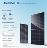 JA 620W Tier 1 Bifacial Mono Solar Panel (JAM66D45-620/LB) 6X PACK