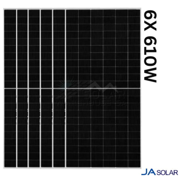 JA 615w Tier 1 Bifacial Mono Solar Panel (JAM66D45-615/LB) 6X PACK