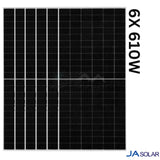 JA 615w Tier 1 Bifacial Mono Solar Panel (JAM66D45-615/LB) 6X PACK